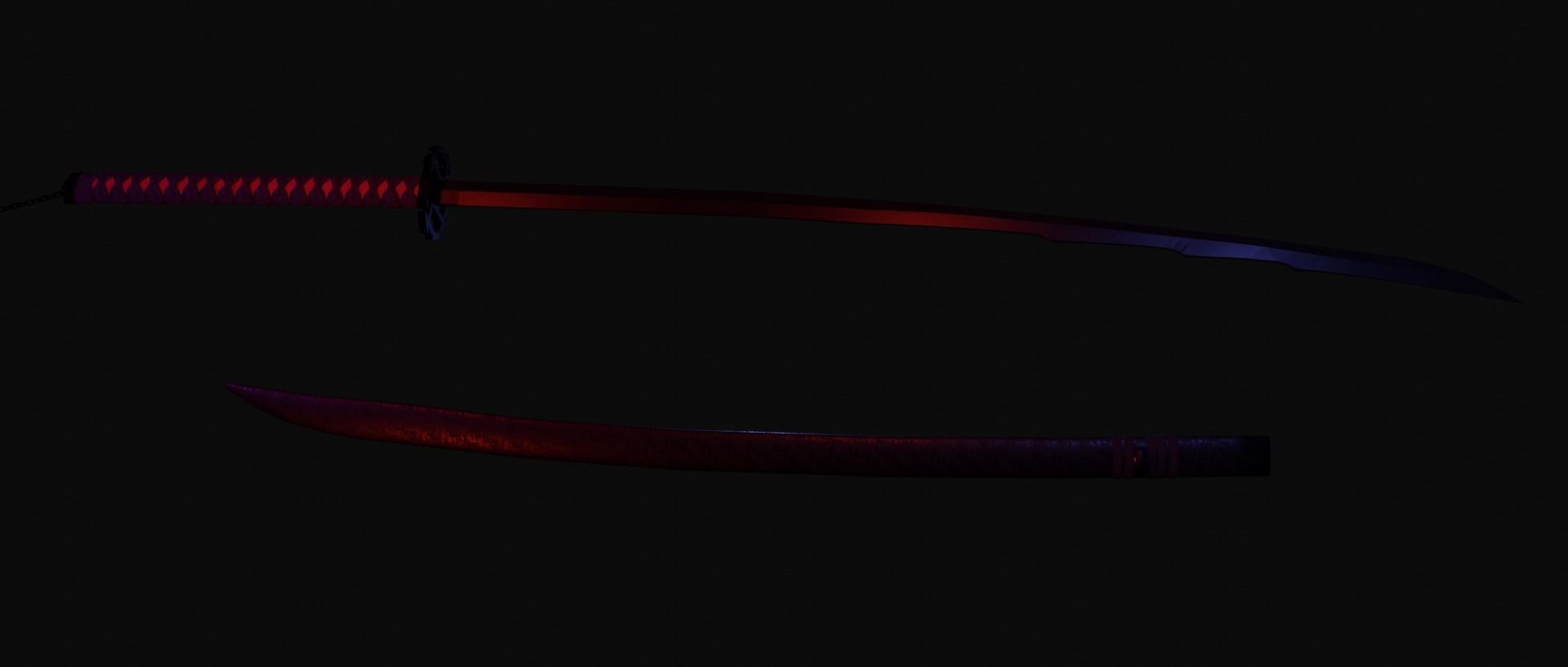 BLEACH Katana - Ichigo Zangetsu 3D model_10