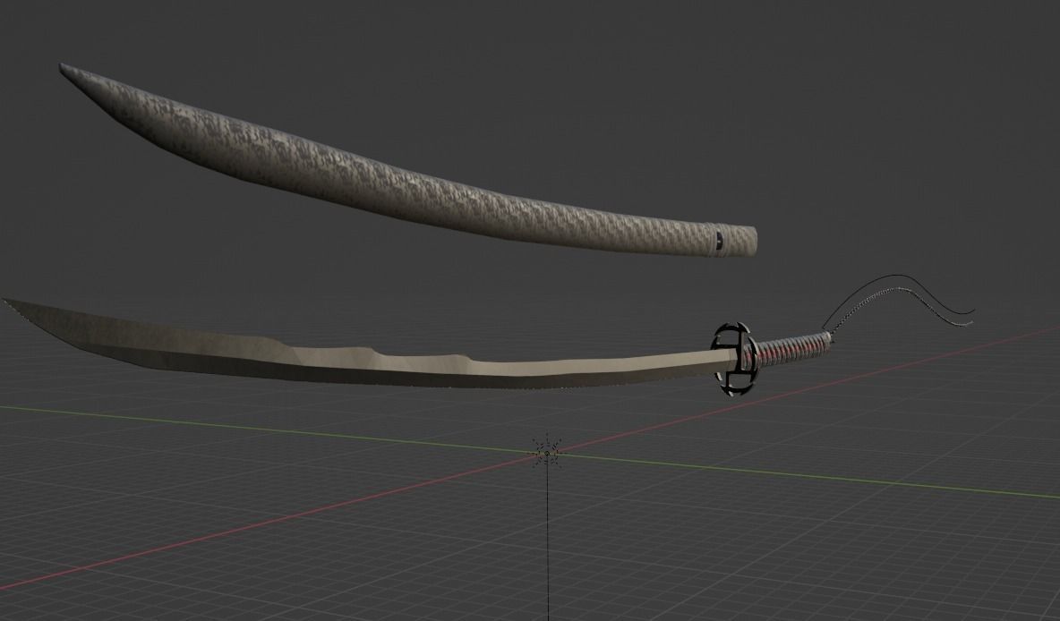 BLEACH Katana - Ichigo Zangetsu 3D model_7