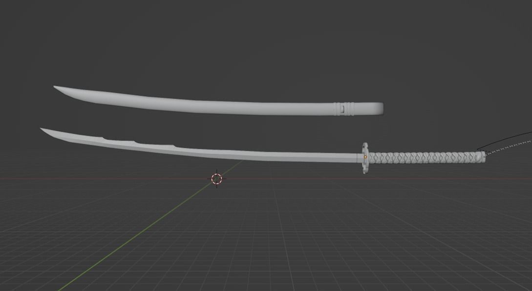 BLEACH Katana - Ichigo Zangetsu 3D model_6