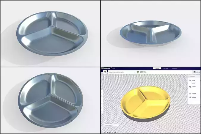 Divided Plate M07  - with STL