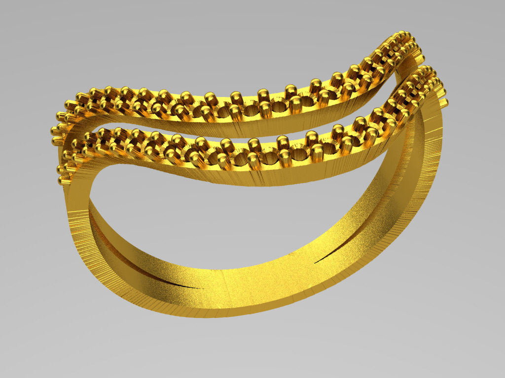 D013-TEL gold ring 3D print model_2