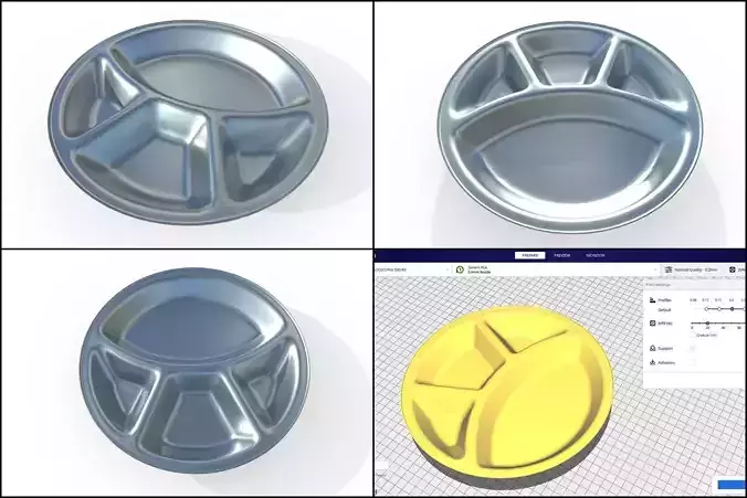 Divided Plate M04  - with STL