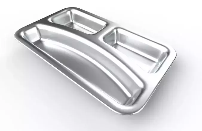 Divided Plate M02 - with STL Low-poly 3D model 7