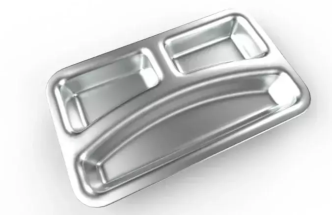 Divided Plate M02 - with STL Low-poly 3D model 4