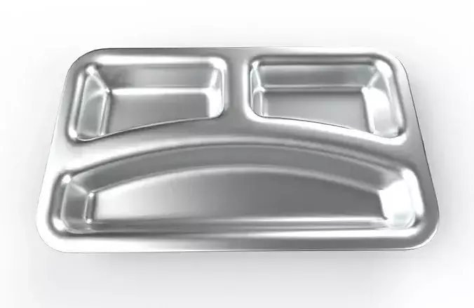 Divided Plate M02 - with STL Low-poly 3D model 5