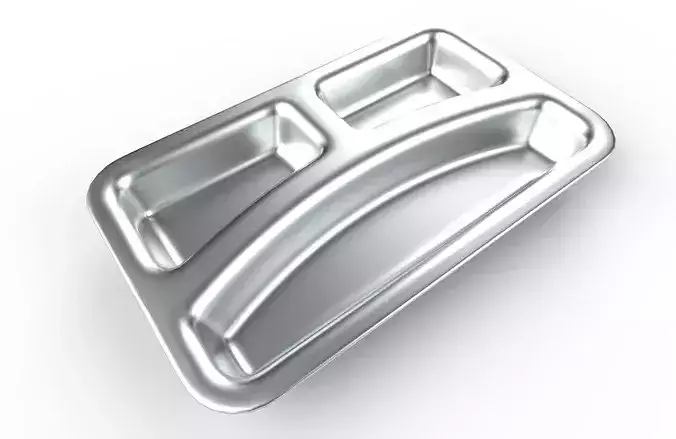 Divided Plate M02 - with STL Low-poly 3D model 2