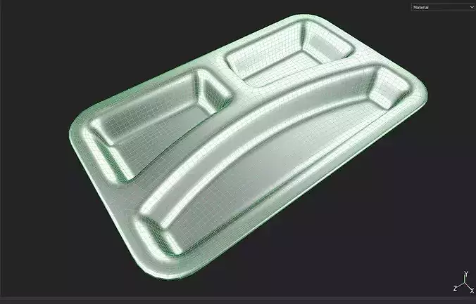 Divided Plate M02 - with STL Low-poly 3D model 3