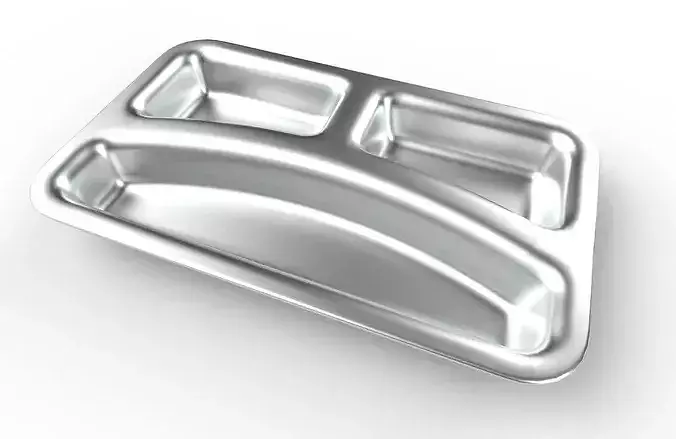 Divided Plate M02 - with STL Low-poly 3D model 6
