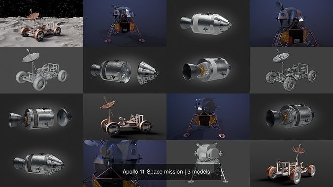 Apollo 11 Space mission 3D Model Collection