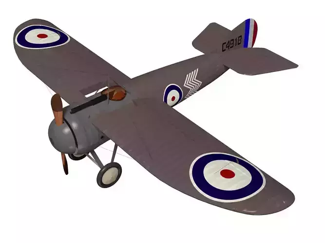 bristol m 1 british biplane 3D model