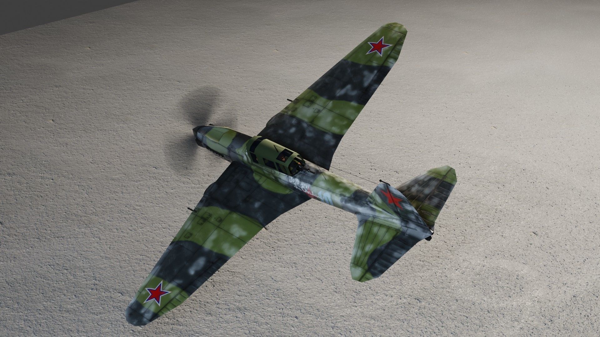 IL-2 Sturmovik WW2 attack plane Low-poly 3D model_11