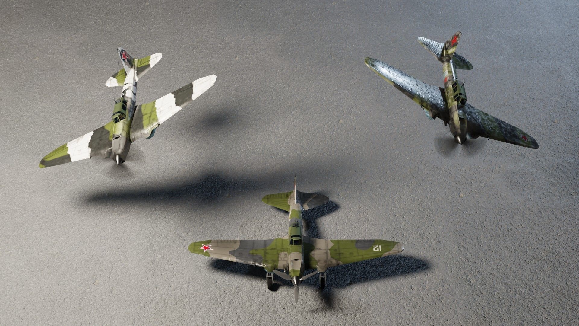 IL-2 Sturmovik WW2 attack plane Low-poly 3D model_1