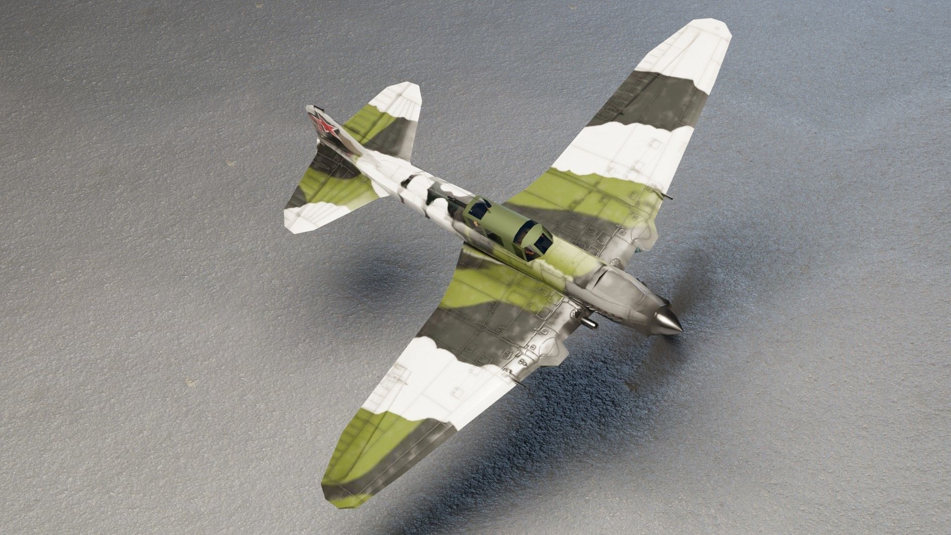 IL-2 Sturmovik WW2 attack plane Low-poly 3D model_13