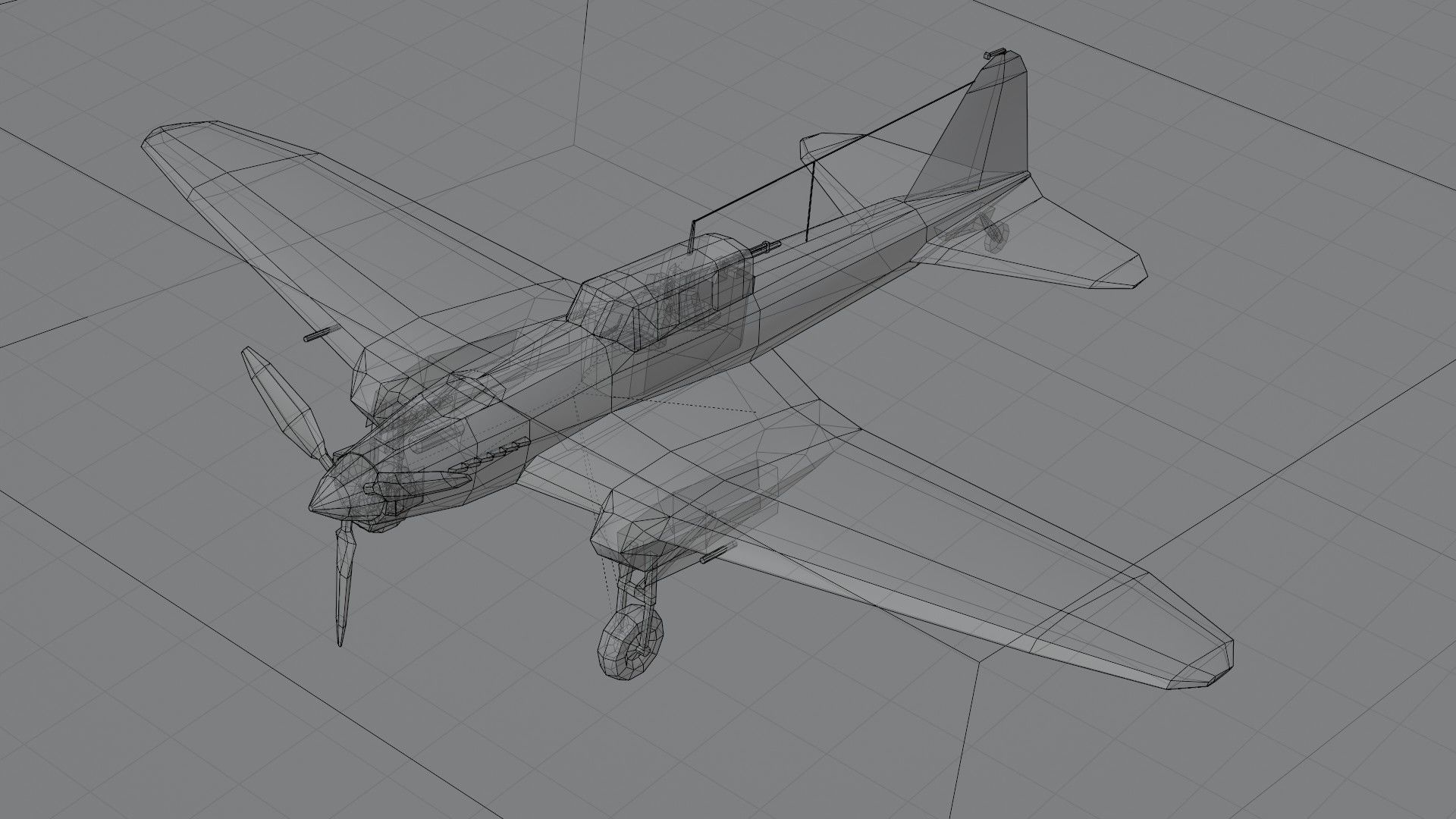 IL-2 Sturmovik WW2 attack plane Low-poly 3D model_8
