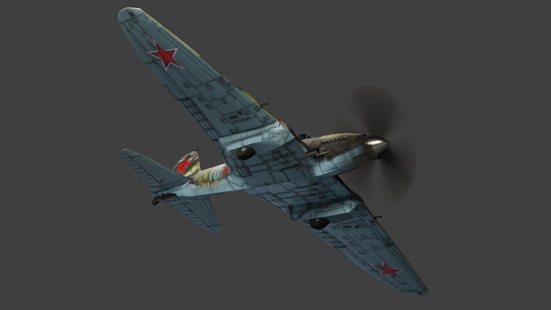 IL-2 Sturmovik WW2 attack plane Low-poly 3D model_10