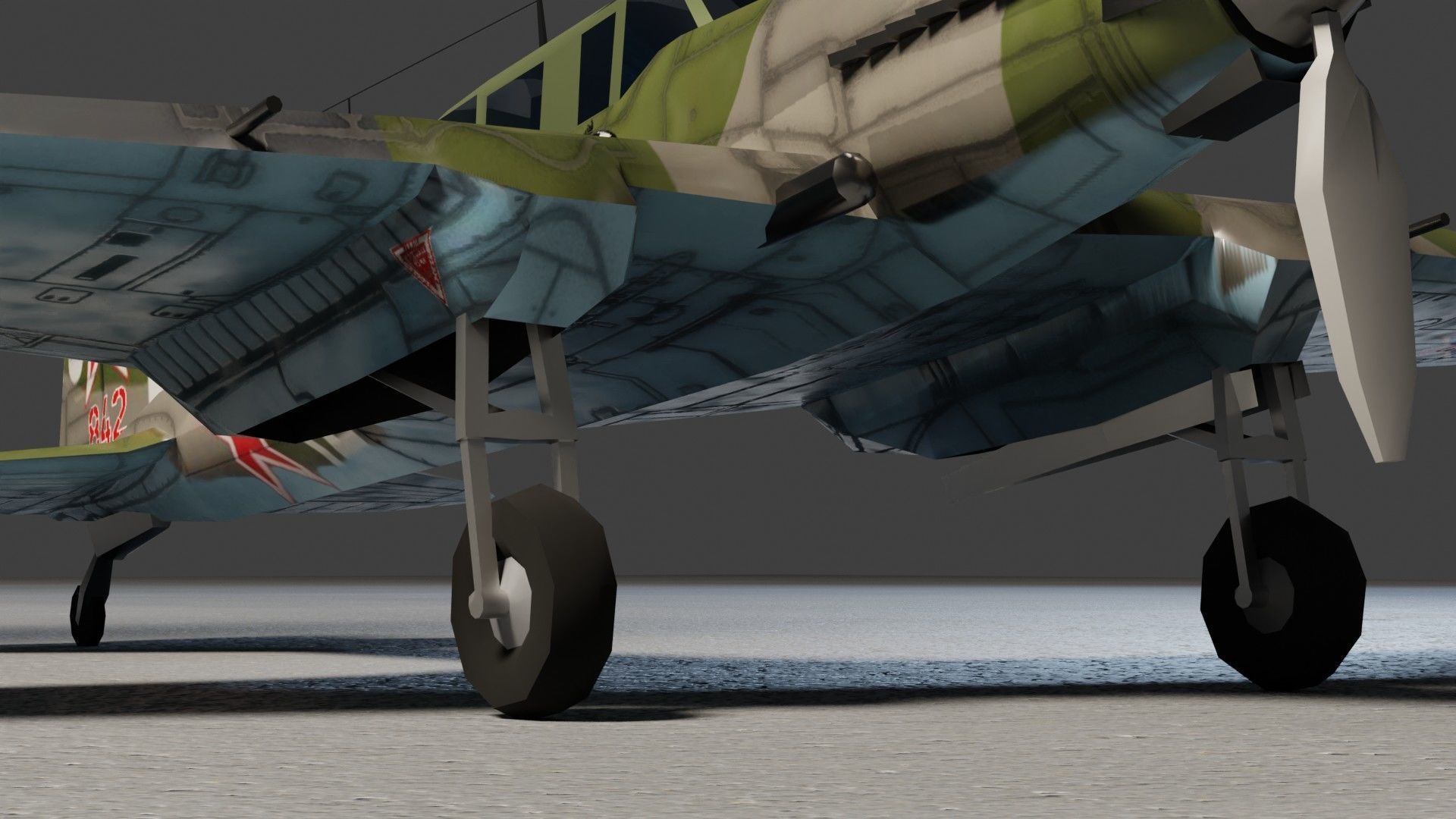 IL-2 Sturmovik WW2 attack plane Low-poly 3D model_14