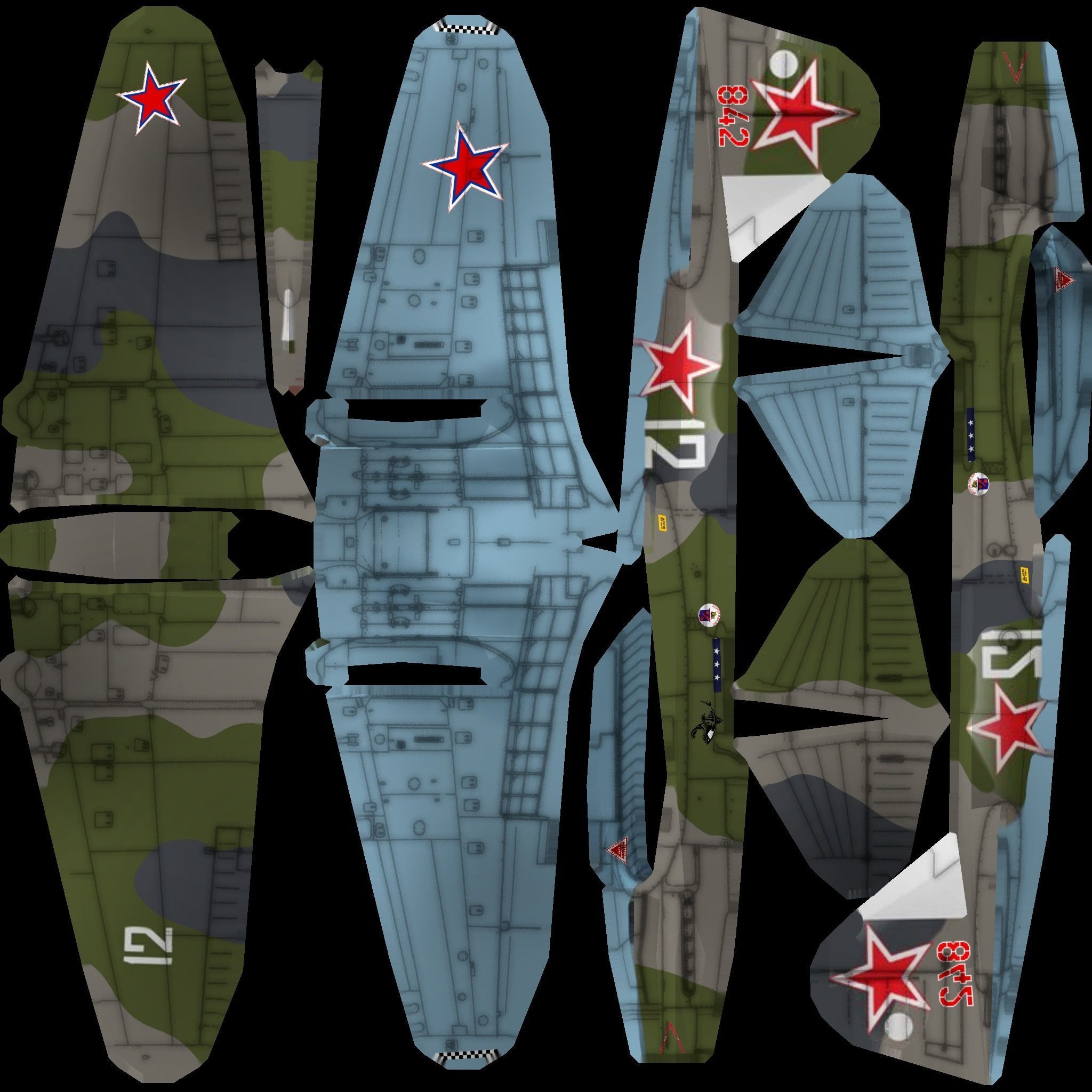 IL-2 Sturmovik WW2 attack plane Low-poly 3D model_17