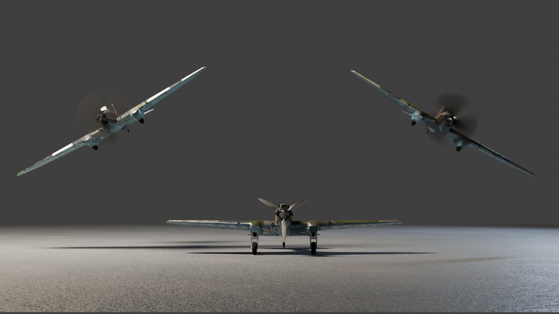 IL-2 Sturmovik WW2 attack plane Low-poly 3D model_5