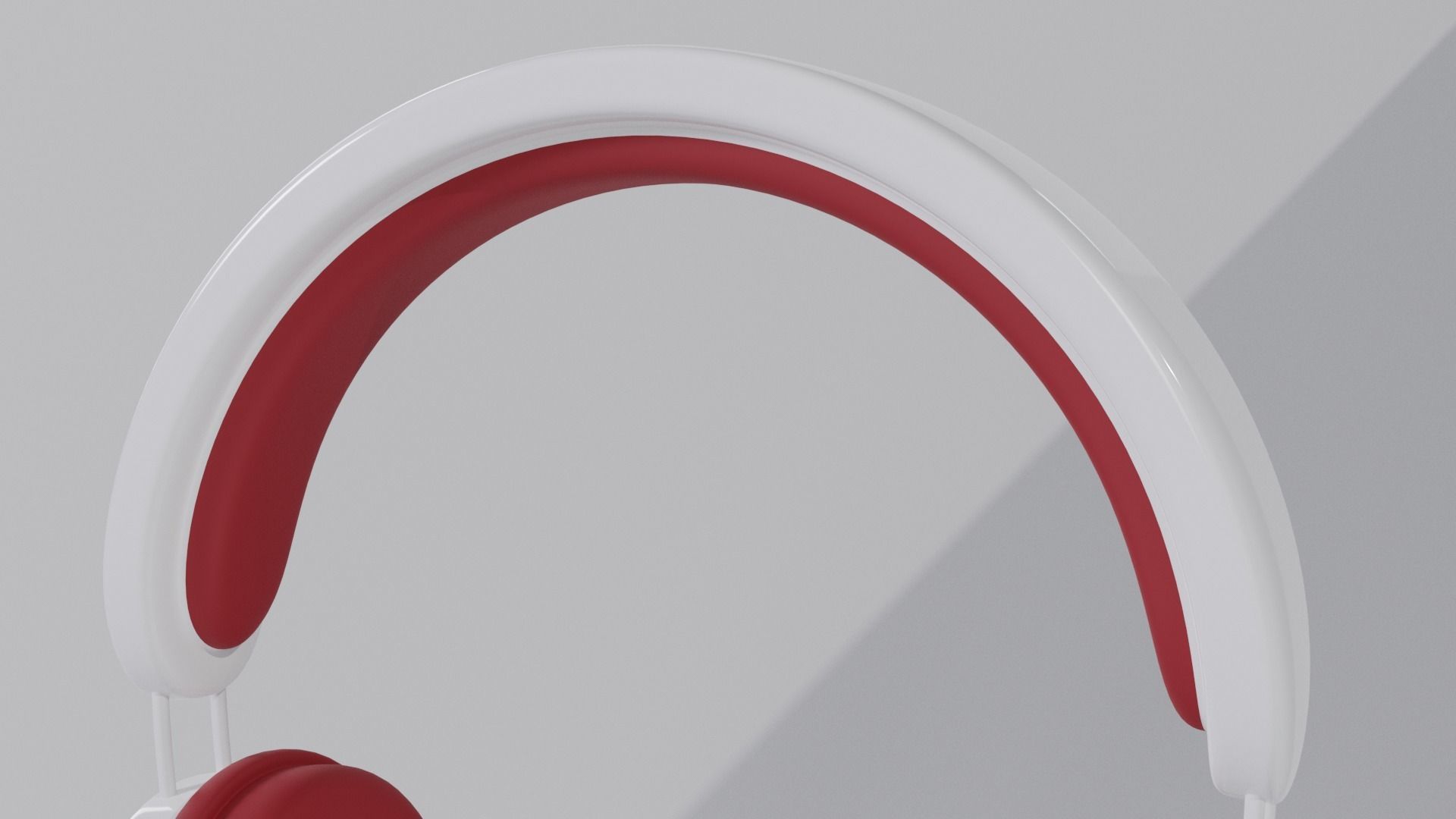 red and white headphones 3D model_5