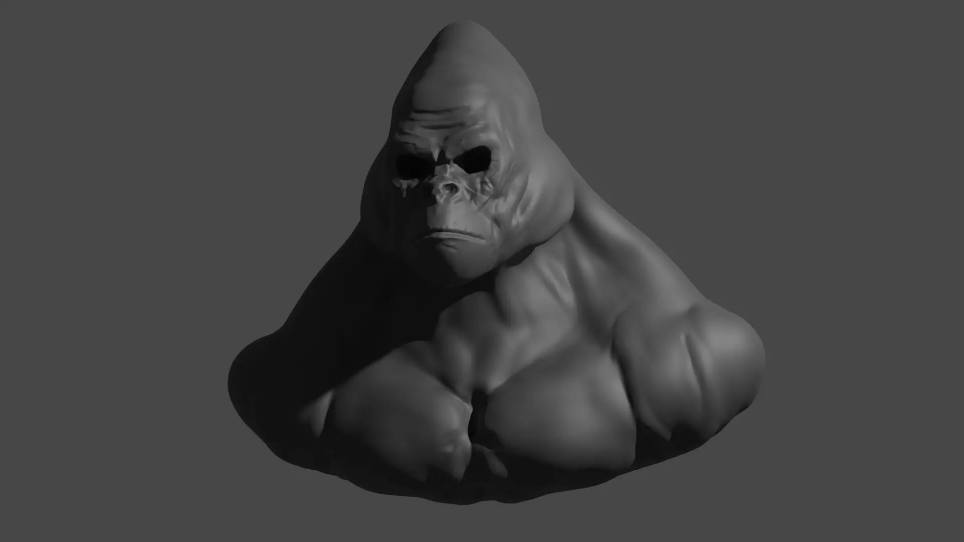 gorilla bust 3D model_0