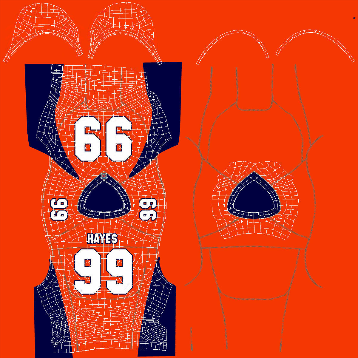 Denver Broncos American Football Player Running The Ball Fur 3D model_17