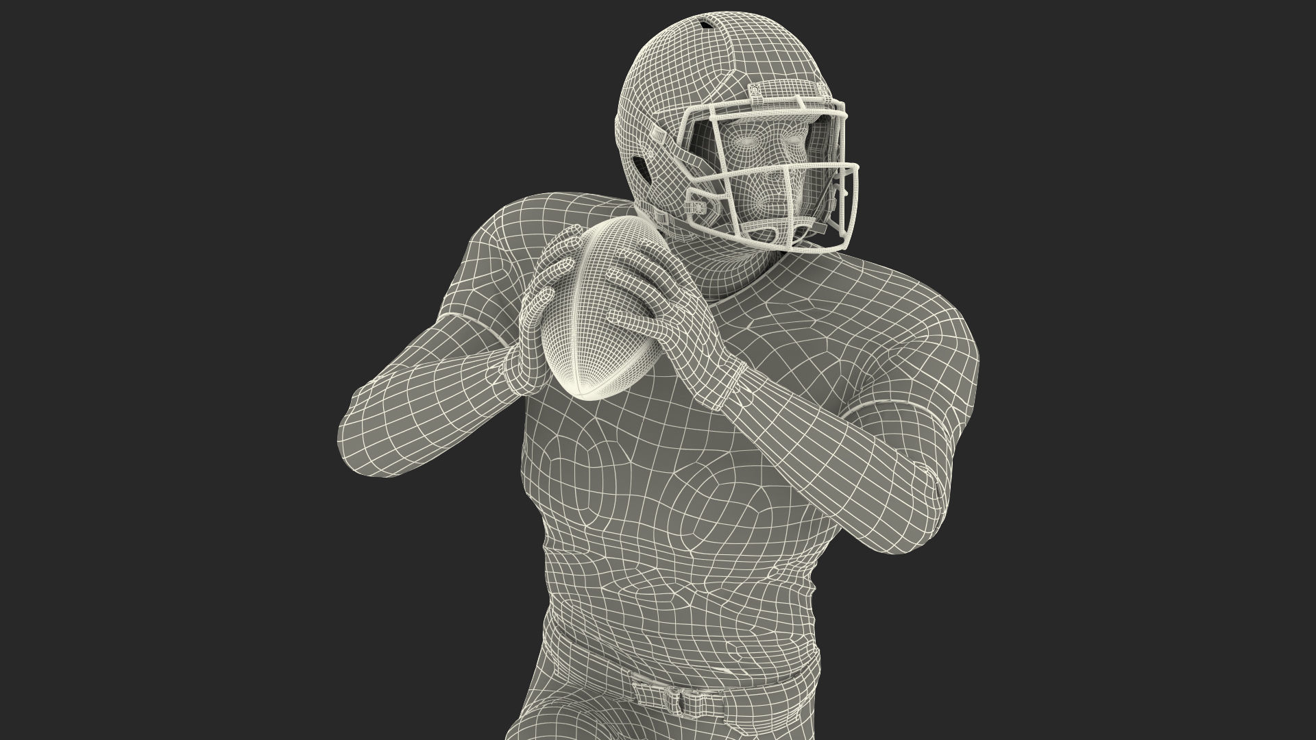 Denver Broncos American Football Player Running The Ball Fur 3D model_22