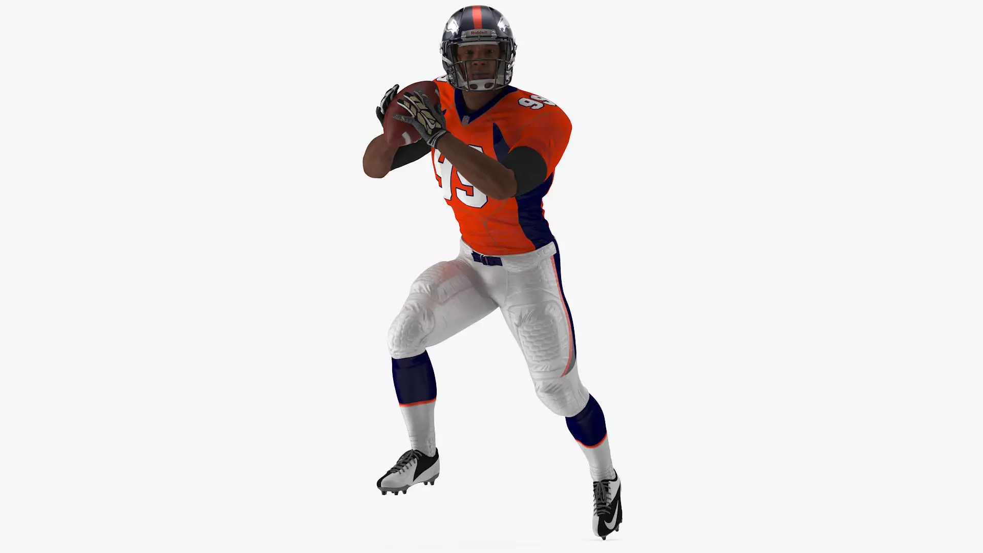 Denver Broncos American Football Player Running The Ball Fur 3D model_0