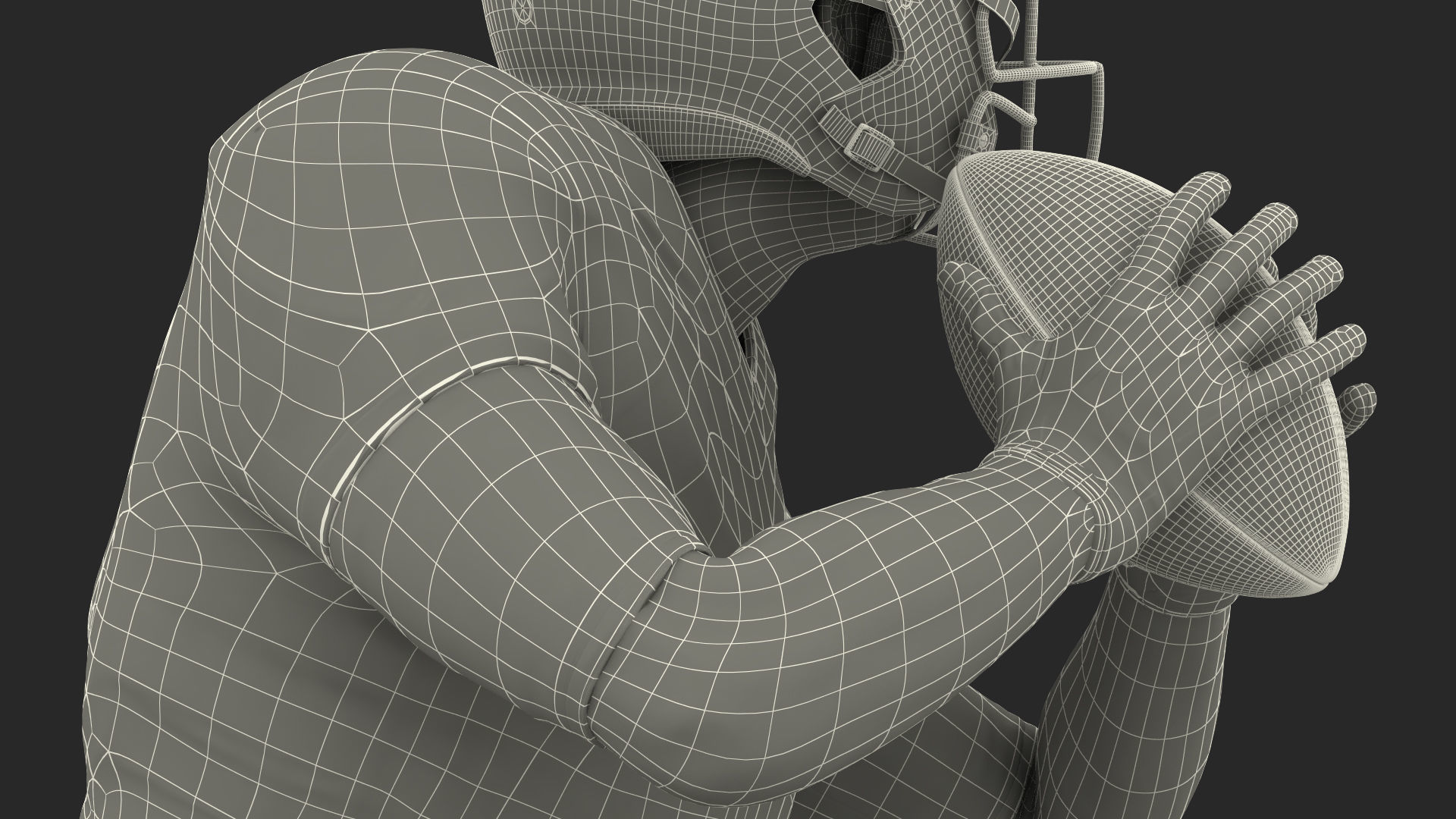 Denver Broncos American Football Player Running The Ball Fur 3D model_25