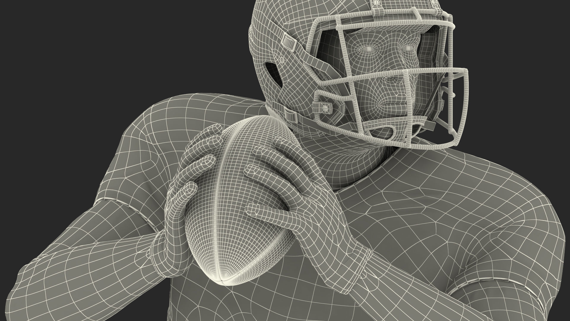 Denver Broncos American Football Player Running The Ball Fur 3D model_26