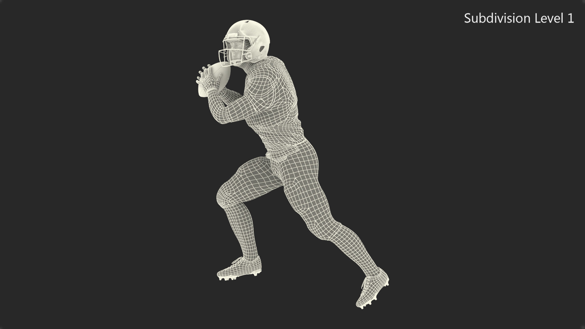 Denver Broncos American Football Player Running The Ball Fur 3D model_16