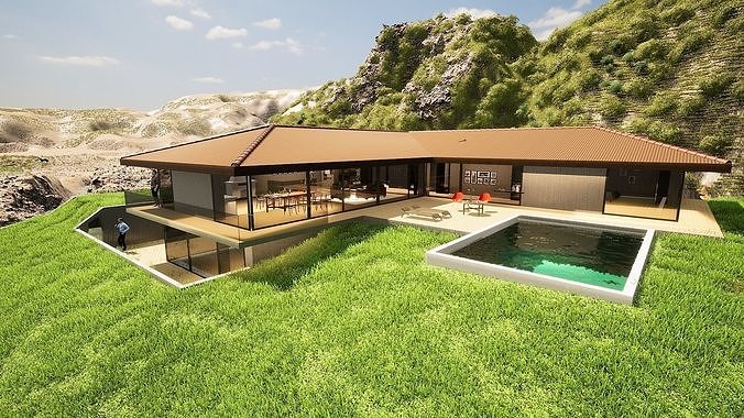 Modern villa  3D model 3D model