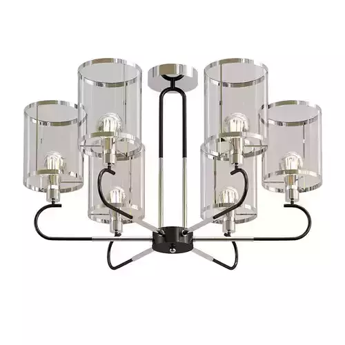 konrad light chrome chandelier with glass cylinders