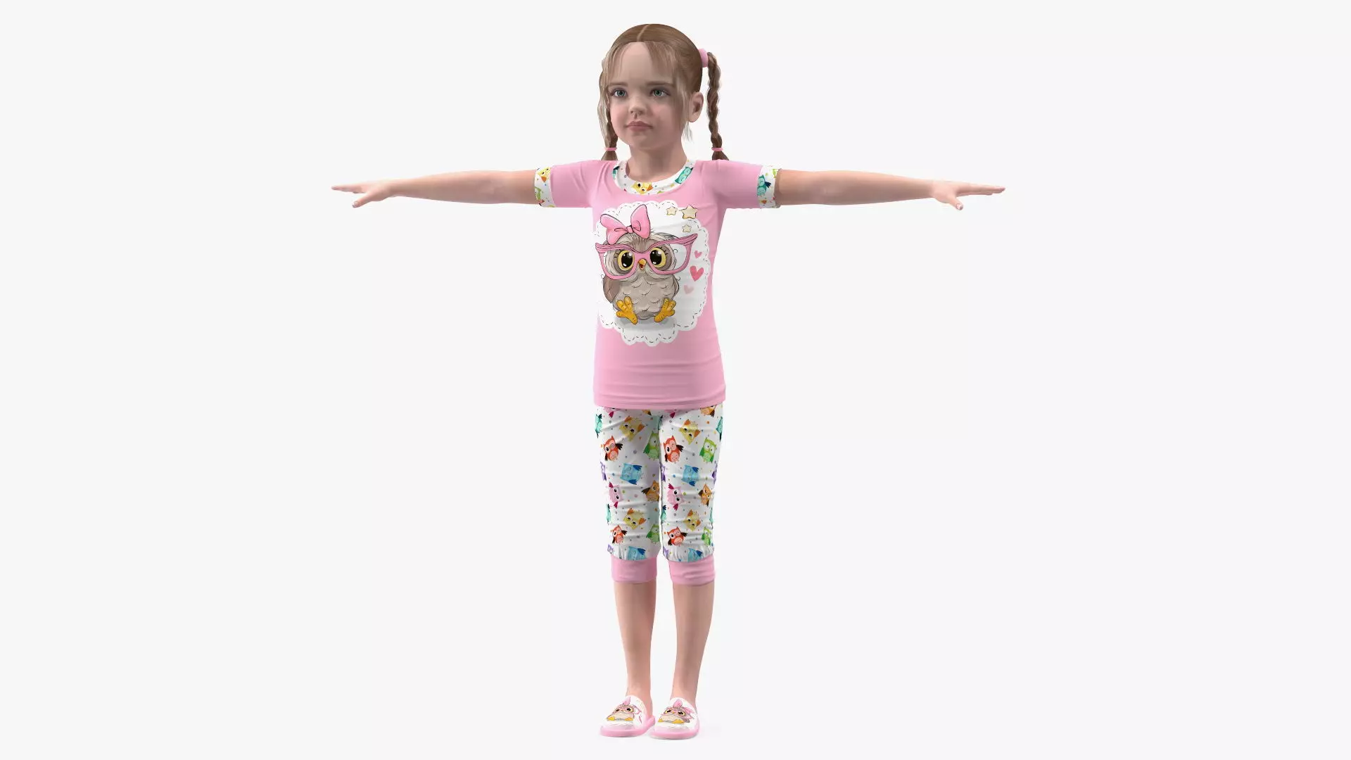Child Girl Home Style Rigged 3D model