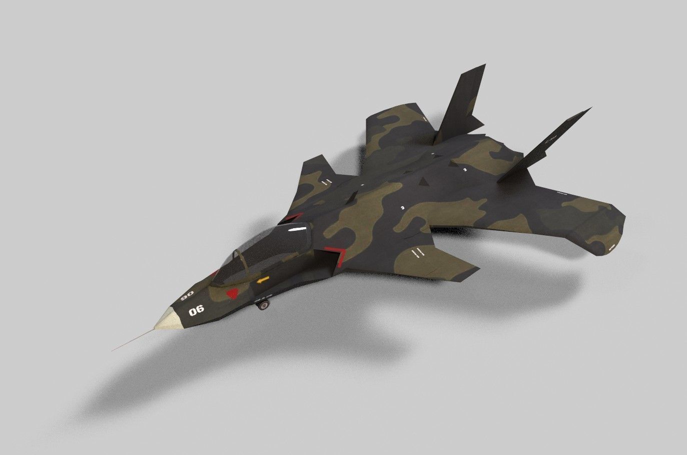 5in1 f14 f5 f313 j10 b52 aircraft low poly Low-poly 3D model_20