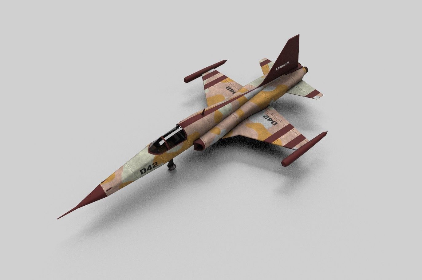 5in1 f14 f5 f313 j10 b52 aircraft low poly Low-poly 3D model_7
