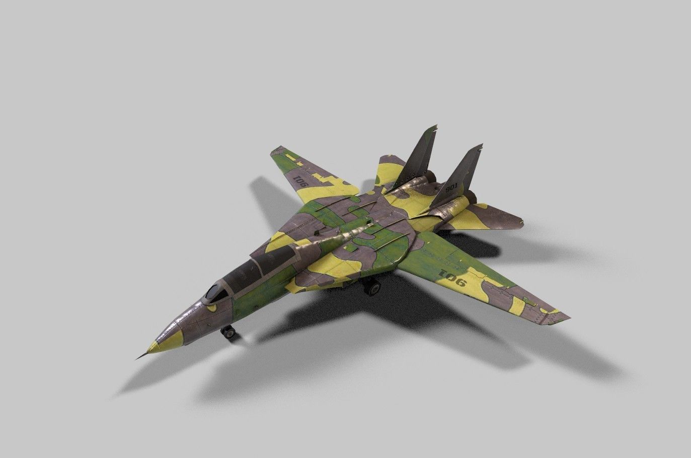 5in1 f14 f5 f313 j10 b52 aircraft low poly Low-poly 3D model_3