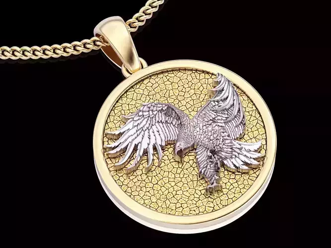 Eagle pendant  gold sterling jewelry printable 3D model