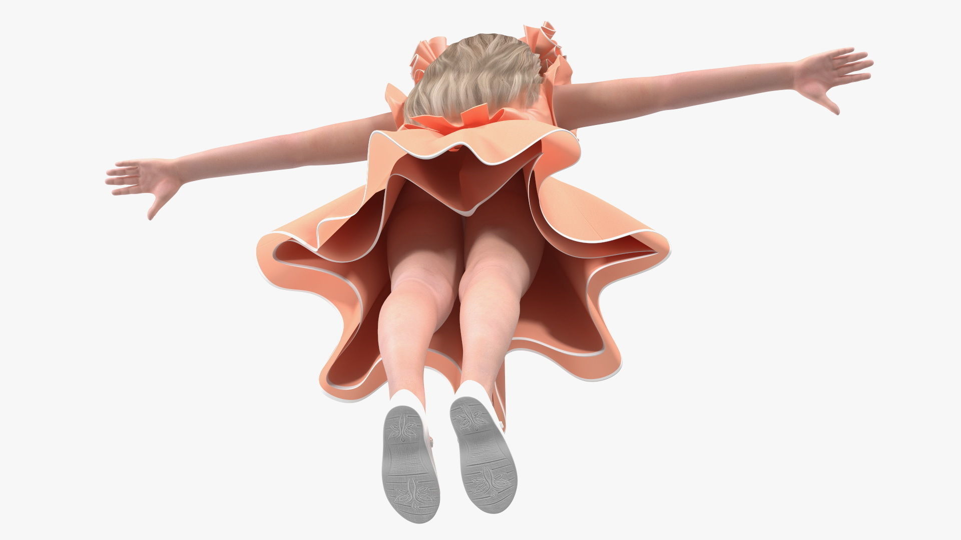 Child Girl Party Style Rigged 3D model_13