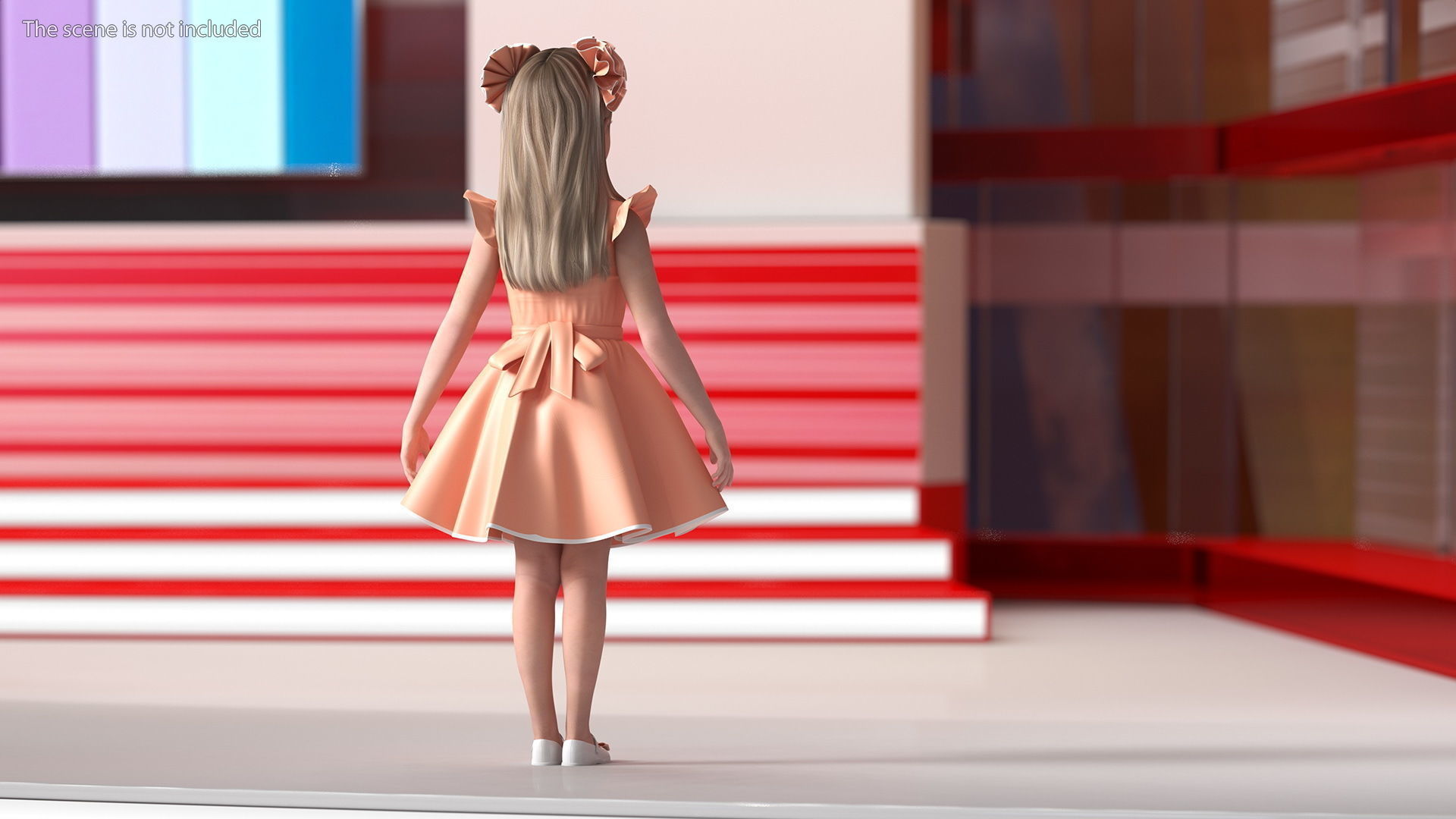 Child Girl Party Style Rigged 3D model_5