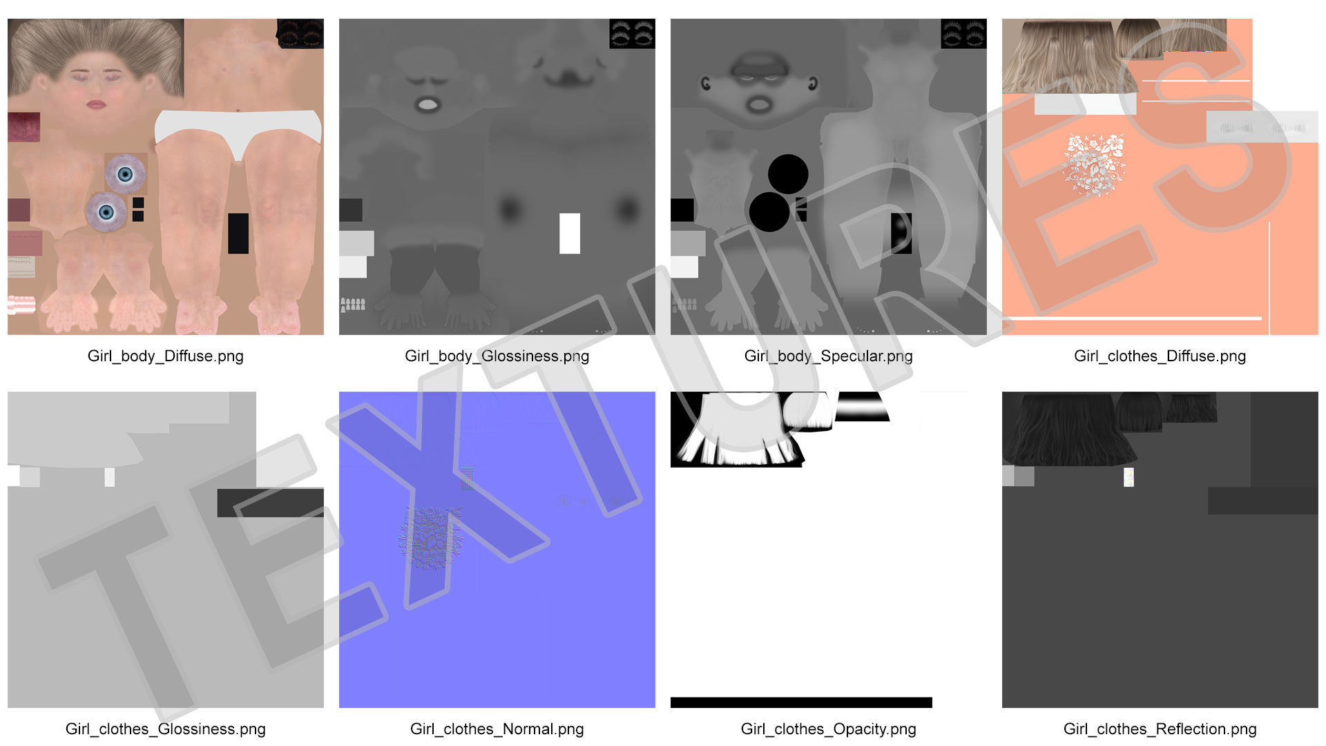 Child Girl Party Style Rigged 3D model_22