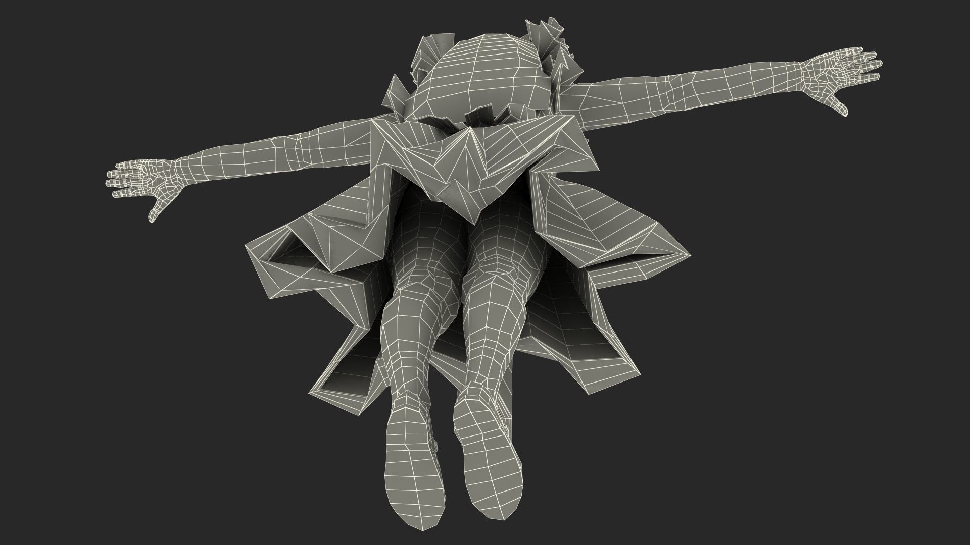 Child Girl Party Style Rigged 3D model_26