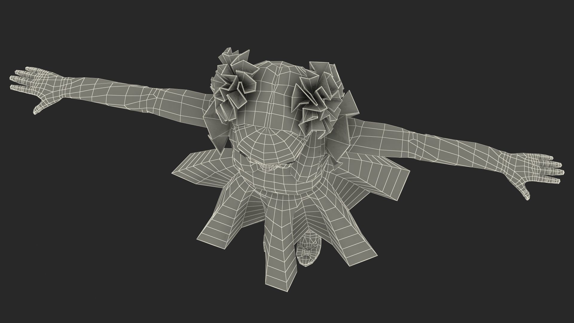 Child Girl Party Style Rigged 3D model_25