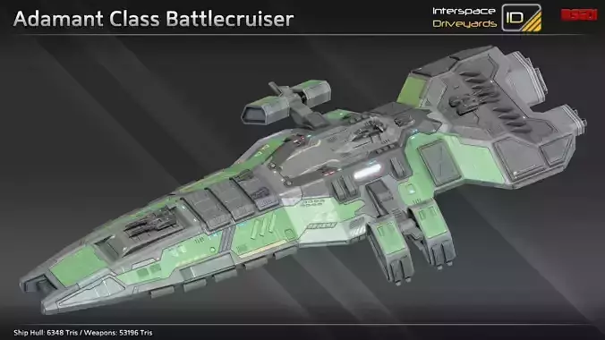 Adamant Class Battlecruiser Low-poly 3D model