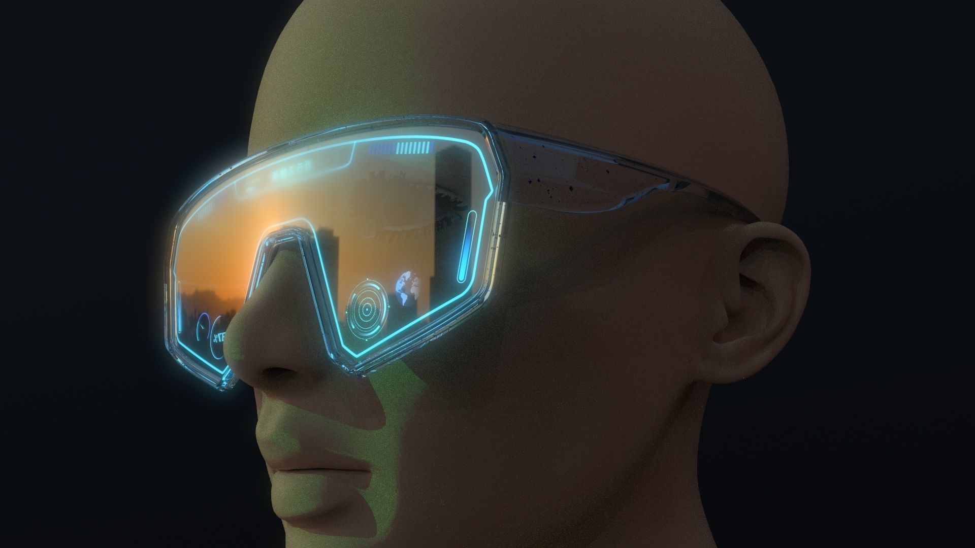 Sci fi glasses and helmet pack x5 3D Model Collection_20