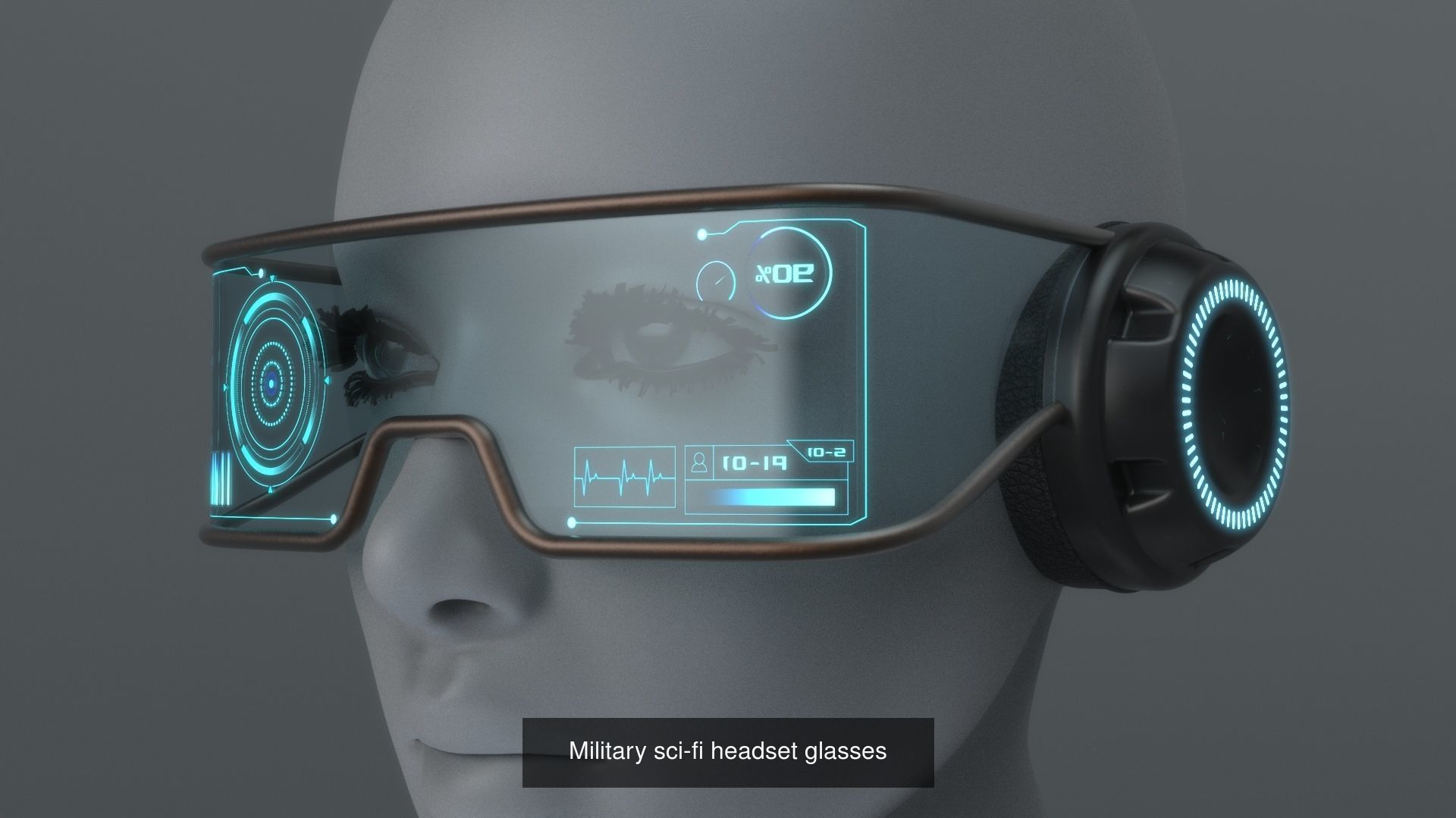 Sci fi glasses and helmet pack x5 3D Model Collection_5