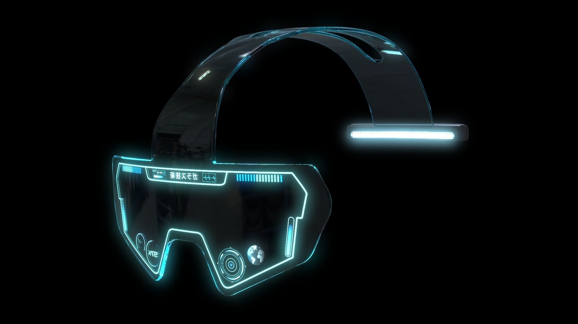 Sci fi glasses and helmet pack x5 3D Model Collection_13