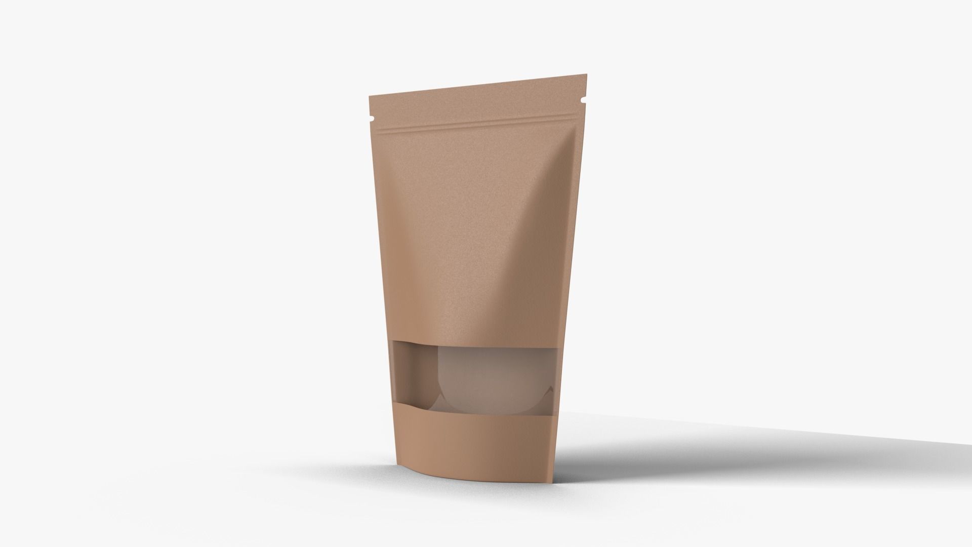 Brown Paper Stand Up Pouch 3D model_2