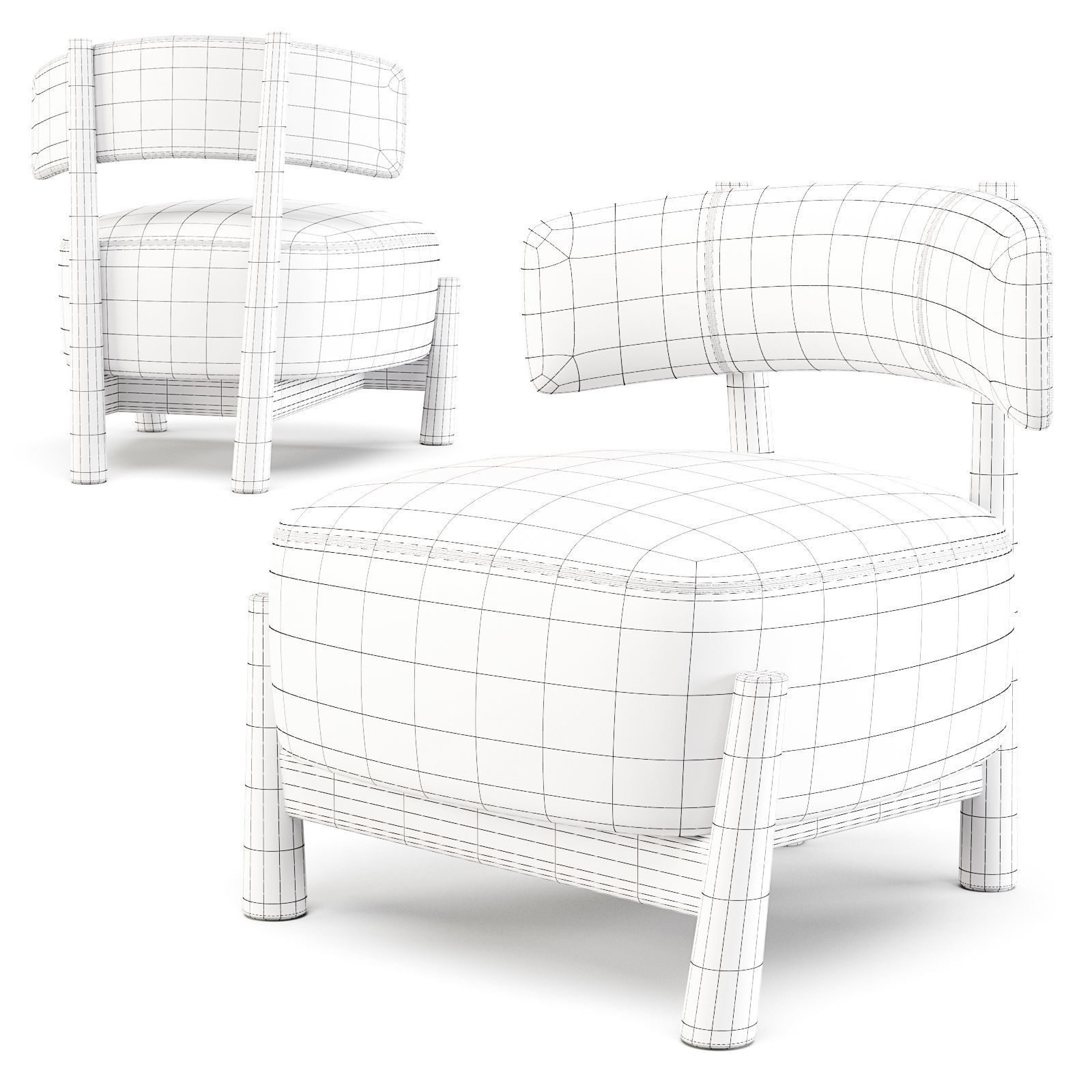 Coedition Dalya - ArmChair Design by Patricia Urquiola 3D model_2
