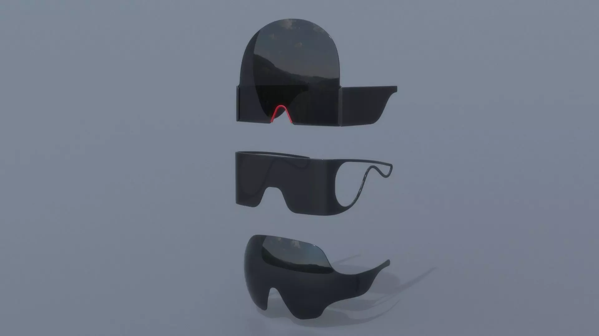 Fashion Sci fi glasses pack x3 3D Model Collection_0