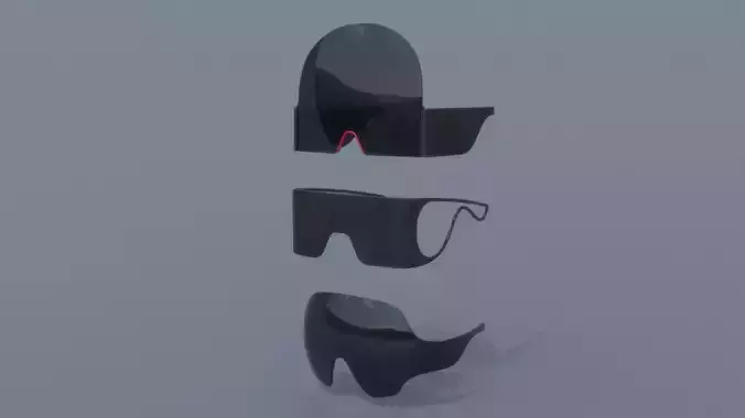 Fashion Sci fi glasses  pack x3 3D Model Collection